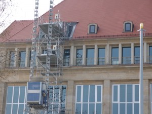 Das Rathaus Dresden ist eine Baustelle. Foto: D.Brüggemann
