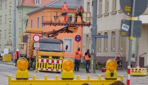 Die Dresdner Verkehrsbetriebe erneuern die Gleise an der Pennricher Straße